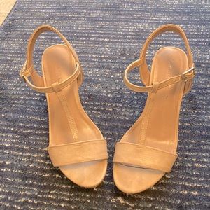 Nude wedge shoes, lightly worn